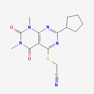 2-(7-Cyclopentyl-1,3-dimethyl-2,4-dioxopyrimido[4,5-d]pyrimidin-5-yl)sulfanylacetonitrile