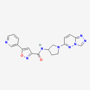 molecular formula C18H16N8O2 B2994615 N-(1-([1,2,4]triazolo[4,3-b]pyridazin-6-yl)pyrrolidin-3-yl)-5-(pyridin-3-yl)isoxazole-3-carboxamide CAS No. 2034336-85-9