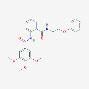 molecular formula C25H26N2O6 B299462 3,4,5-trimethoxy-N-{2-[(2-phenoxyethyl)carbamoyl]phenyl}benzamide 