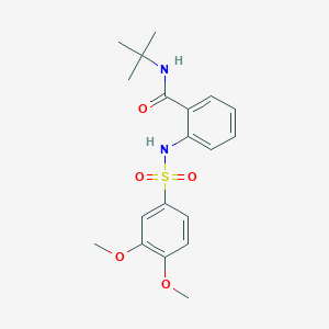 molecular formula C19H24N2O5S B299463 N-(tert-butyl)-2-{[(3,4-dimethoxyphenyl)sulfonyl]amino}benzamide 