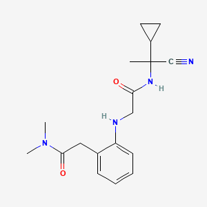 molecular formula C18H24N4O2 B2994632 N-(1-cyano-1-cyclopropylethyl)-2-({2-[(dimethylcarbamoyl)methyl]phenyl}amino)acetamide CAS No. 1241214-19-6