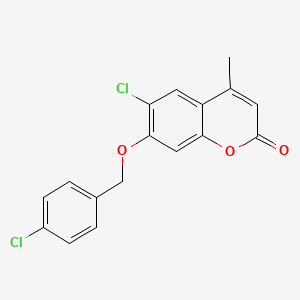 molecular formula C17H12Cl2O3 B2994637 6-氯-7-[(4-氯苯基)甲氧基]-4-甲基色满-2-酮 CAS No. 325737-60-8