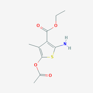 molecular formula C10H13NO4S B299464 5-Acetoxy-2-amino-4-methyl-thiophene-3-carboxylic acid ethyl ester 