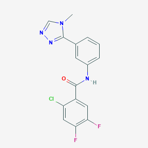 molecular formula C16H11ClF2N4O B299465 2-chloro-4,5-difluoro-N-[3-(4-methyl-4H-1,2,4-triazol-3-yl)phenyl]benzamide 