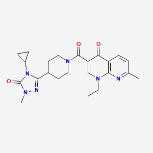 3-(4-(4-cyclopropyl-1-methyl-5-oxo-4,5-dihydro-1H-1,2,4-triazol-3-yl)piperidine-1-carbonyl)-1-ethyl-7-methyl-1,8-naphthyridin-4(1H)-one