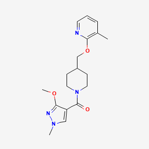 2-{[1-(3-methoxy-1-methyl-1H-pyrazole-4-carbonyl)piperidin-4-yl]methoxy}-3-methylpyridine