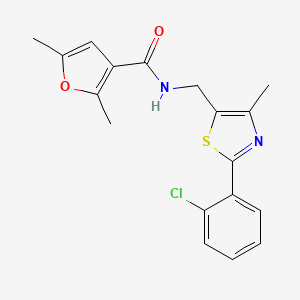 molecular formula C18H17ClN2O2S B2994664 N-((2-(2-chlorophenyl)-4-methylthiazol-5-yl)methyl)-2,5-dimethylfuran-3-carboxamide CAS No. 1421453-88-4