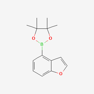 molecular formula C14H17BO3 B2994665 2-(苯并呋喃-4-基)-4,4,5,5-四甲基-1,3,2-二氧杂硼杂环己烷 CAS No. 915412-92-9