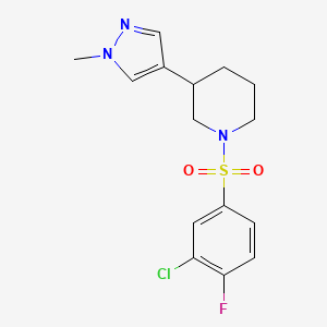 1-((3-chloro-4-fluorophenyl)sulfonyl)-3-(1-methyl-1H-pyrazol-4-yl)piperidine