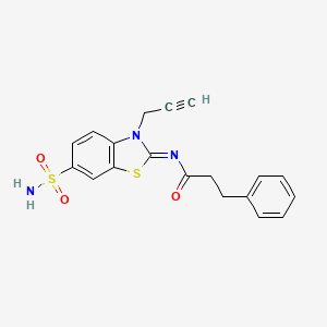 (Z)-3-phenyl-N-(3-(prop-2-yn-1-yl)-6-sulfamoylbenzo[d]thiazol-2(3H)-ylidene)propanamide