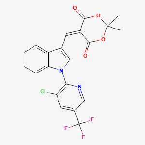 5-({1-[3-chloro-5-(trifluoromethyl)-2-pyridinyl]-1H-indol-3-yl}methylene)-2,2-dimethyl-1,3-dioxane-4,6-dione