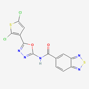 N-(5-(2,5-dichlorothiophen-3-yl)-1,3,4-oxadiazol-2-yl)benzo[c][1,2,5]thiadiazole-5-carboxamide