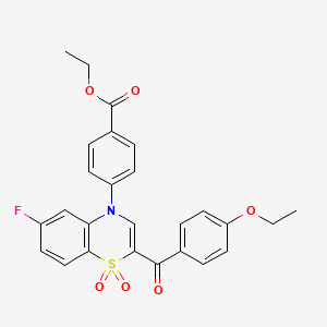 ethyl 4-[2-(4-ethoxybenzoyl)-6-fluoro-1,1-dioxido-4H-1,4-benzothiazin-4-yl]benzoate