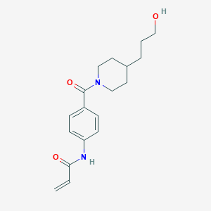 molecular formula C18H24N2O3 B2994680 N-[4-[4-(3-Hydroxypropyl)piperidine-1-carbonyl]phenyl]prop-2-enamide CAS No. 2361755-11-3