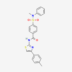 molecular formula C24H21N3O3S2 B2994682 4-[methyl(phenyl)sulfamoyl]-N-[4-(4-methylphenyl)-1,3-thiazol-2-yl]benzamide CAS No. 361160-03-4