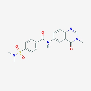 molecular formula C18H18N4O4S B299469 4-(dimethylsulfamoyl)-N-(3-methyl-4-oxo-3,4-dihydroquinazolin-6-yl)benzamide 