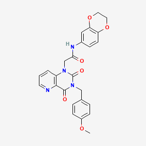 molecular formula C25H22N4O6 B2994693 N-(2,3-dihydrobenzo[b][1,4]dioxin-6-yl)-2-(3-(4-methoxybenzyl)-2,4-dioxo-3,4-dihydropyrido[3,2-d]pyrimidin-1(2H)-yl)acetamide CAS No. 923192-81-8