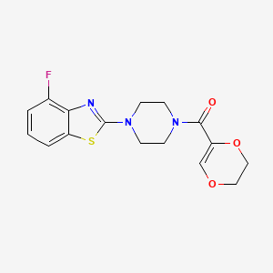 molecular formula C16H16FN3O3S B2994695 (5,6-二氢-1,4-二氧杂环-2-基)(4-(4-氟苯并[d]噻唑-2-基)哌嗪-1-基)甲酮 CAS No. 897481-41-3