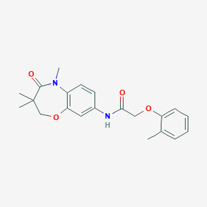 molecular formula C21H24N2O4 B2994698 2-(o-tolyloxy)-N-(3,3,5-trimethyl-4-oxo-2,3,4,5-tetrahydrobenzo[b][1,4]oxazepin-8-yl)acetamide CAS No. 921561-35-5