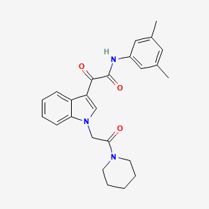 N-(3,5-dimethylphenyl)-2-oxo-2-[1-(2-oxo-2-piperidin-1-ylethyl)indol-3-yl]acetamide