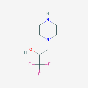 molecular formula C7H13F3N2O B2994717 1,1,1-Trifluoro-3-(piperazin-1-yl)propan-2-ol CAS No. 634576-49-1