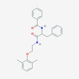 molecular formula C26H28N2O3 B299472 N-(1-benzyl-2-{[2-(2,6-dimethylphenoxy)ethyl]amino}-2-oxoethyl)benzamide 