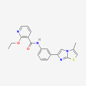 molecular formula C20H18N4O2S B2994724 2-ethoxy-N-(3-(3-methylimidazo[2,1-b]thiazol-6-yl)phenyl)nicotinamide CAS No. 893982-59-7