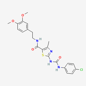 2-(3-(4-chlorophenyl)ureido)-N-(3,4-dimethoxyphenethyl)-4-methylthiazole-5-carboxamide