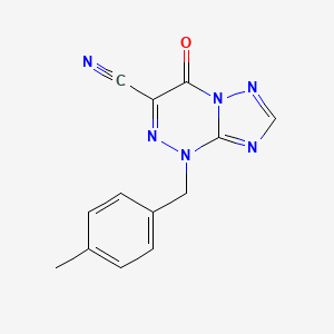 molecular formula C13H10N6O B2994729 1-(4-Methylbenzyl)-4-oxo-1,4-dihydro[1,2,4]triazolo[5,1-c][1,2,4]triazine-3-carbonitrile CAS No. 1707587-06-1