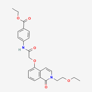 Ethyl 4-(2-((2-(2-ethoxyethyl)-1-oxo-1,2-dihydroisoquinolin-5-yl)oxy)acetamido)benzoate