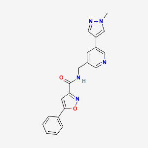N-((5-(1-methyl-1H-pyrazol-4-yl)pyridin-3-yl)methyl)-5-phenylisoxazole-3-carboxamide