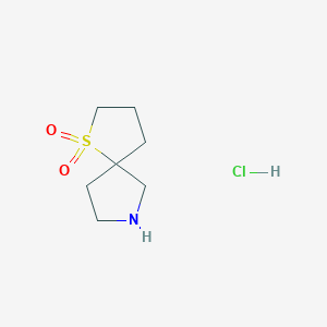 molecular formula C7H14ClNO2S B2994744 1λ⁶-硫杂-7-氮杂螺[4.4]壬烷-1,1-二酮盐酸盐 CAS No. 2089257-89-4