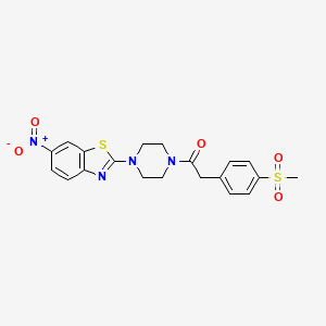 2-(4-(Methylsulfonyl)phenyl)-1-(4-(6-nitrobenzo[d]thiazol-2-yl)piperazin-1-yl)ethanone