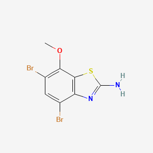 molecular formula C8H6Br2N2OS B2994751 4,6-Dibromo-7-methoxy-1,3-benzothiazol-2-amine CAS No. 1690706-33-2