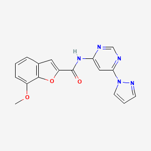 N-(6-(1H-pyrazol-1-yl)pyrimidin-4-yl)-7-methoxybenzofuran-2-carboxamide