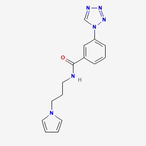 molecular formula C15H16N6O B2994758 N-(3-(1H-pyrrol-1-yl)propyl)-3-(1H-tetrazol-1-yl)benzamide CAS No. 1226435-96-6
