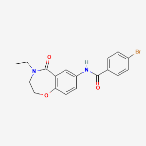 molecular formula C18H17BrN2O3 B2994760 4-溴-N-(4-乙基-5-氧代-2,3,4,5-四氢苯并[f][1,4]恶杂环-7-基)苯甲酰胺 CAS No. 921996-47-6