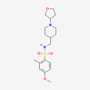 molecular formula C18H28N2O4S B2994762 4-甲氧基-2-甲基-N-((1-(四氢呋喃-3-基)哌嗪-4-基)甲基)苯基磺酰胺 CAS No. 2034290-19-0