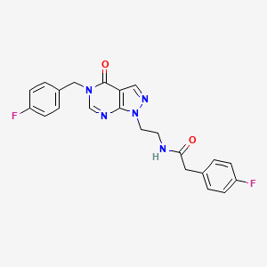 N-(2-(5-(4-fluorobenzyl)-4-oxo-4,5-dihydro-1H-pyrazolo[3,4-d]pyrimidin-1-yl)ethyl)-2-(4-fluorophenyl)acetamide