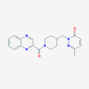 molecular formula C20H21N5O2 B2994764 6-甲基-2-{[1-(喹唑啉-2-甲酰)哌嗪-4-基]甲基}-2,3-二氢吡啶并[3,4-d]嘧啶-3-酮 CAS No. 2195952-63-5