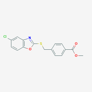 molecular formula C16H12ClNO3S B299477 Methyl 4-{[(5-chloro-1,3-benzoxazol-2-yl)sulfanyl]methyl}benzoate 