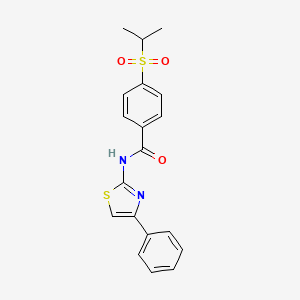 molecular formula C19H18N2O3S2 B2994770 4-(isopropylsulfonyl)-N-(4-phenylthiazol-2-yl)benzamide CAS No. 919753-90-5