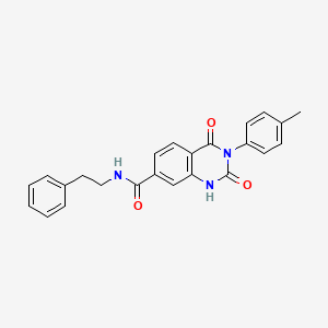 molecular formula C24H21N3O3 B2994773 2,4-二氧代-N-苯乙基-3-(对甲苯基)-1,2,3,4-四氢喹唑啉-7-甲酰胺 CAS No. 892276-32-3
