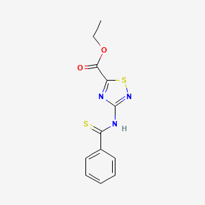 molecular formula C12H11N3O2S2 B2994779 Ethyl 3-benzenethioamido-1,2,4-thiadiazole-5-carboxylate CAS No. 1989671-63-7