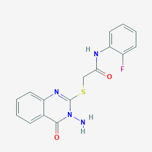 molecular formula C16H13FN4O2S B299478 2-(3-amino-4-oxoquinazolin-2-yl)sulfanyl-N-(2-fluorophenyl)acetamide 
