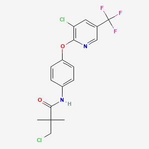 molecular formula C17H15Cl2F3N2O2 B2994780 3-chloro-N-(4-{[3-chloro-5-(trifluoromethyl)-2-pyridinyl]oxy}phenyl)-2,2-dimethylpropanamide CAS No. 478262-03-2