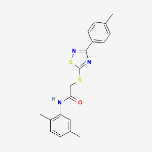 molecular formula C19H19N3OS2 B2994785 N-(2,5-dimethylphenyl)-2-((3-(p-tolyl)-1,2,4-thiadiazol-5-yl)thio)acetamide CAS No. 864917-08-8