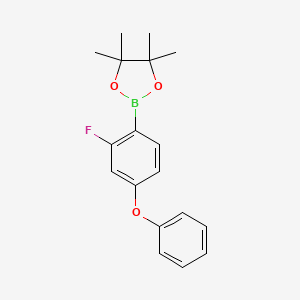 molecular formula C18H20BFO3 B2994786 2-(2-氟-4-苯氧基苯基)-4,4,5,5-四甲基-1,3,2-二氧杂硼环丁烷 CAS No. 1414357-28-0