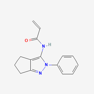 molecular formula C15H15N3O B2994795 N-(2-Phenyl-5,6-dihydro-4H-cyclopenta[c]pyrazol-3-yl)prop-2-enamide CAS No. 2176843-96-0