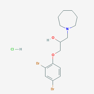 molecular formula C15H22Br2ClNO2 B2994798 1-(氮杂环庚-1-基)-3-(2,4-二溴苯氧基)丙烷-2-醇盐酸盐 CAS No. 1185104-04-4